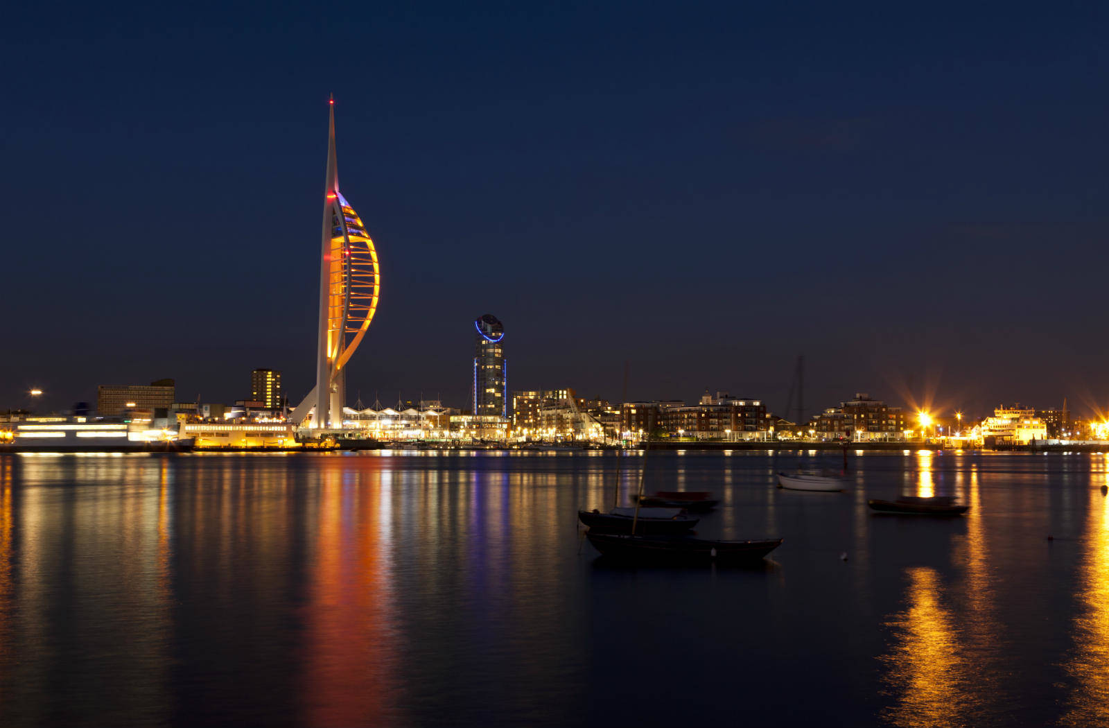 SEO in Portsmouth during the day and at night.
