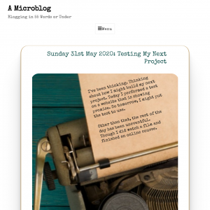 A Micro Blog Theme using a Typewriter as a background